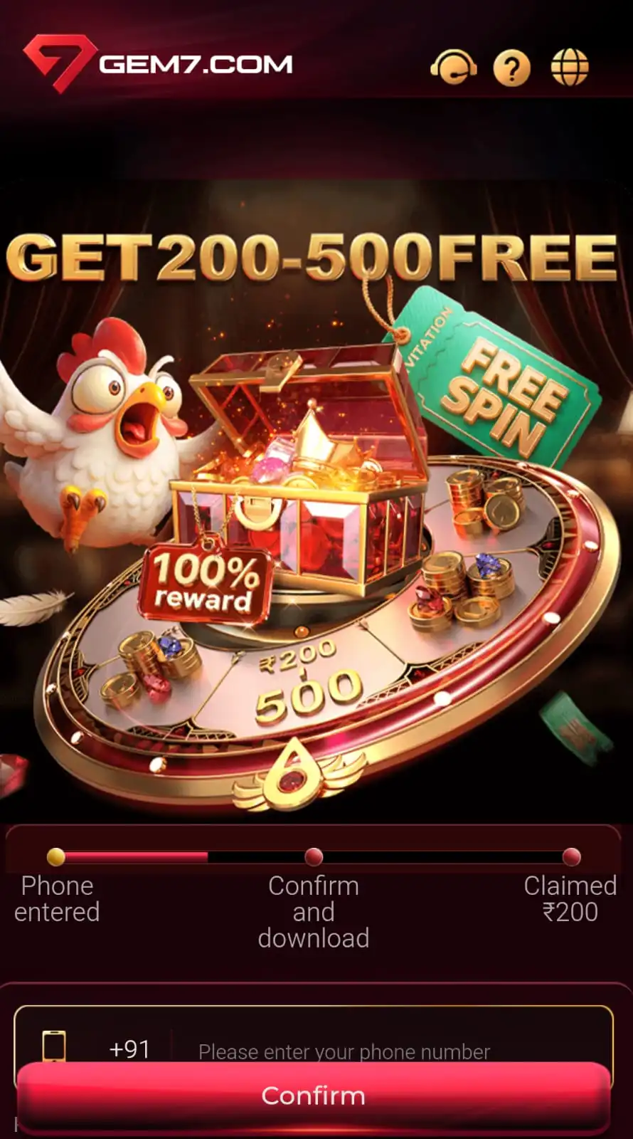 IV7 Game mobile app and gaming interface