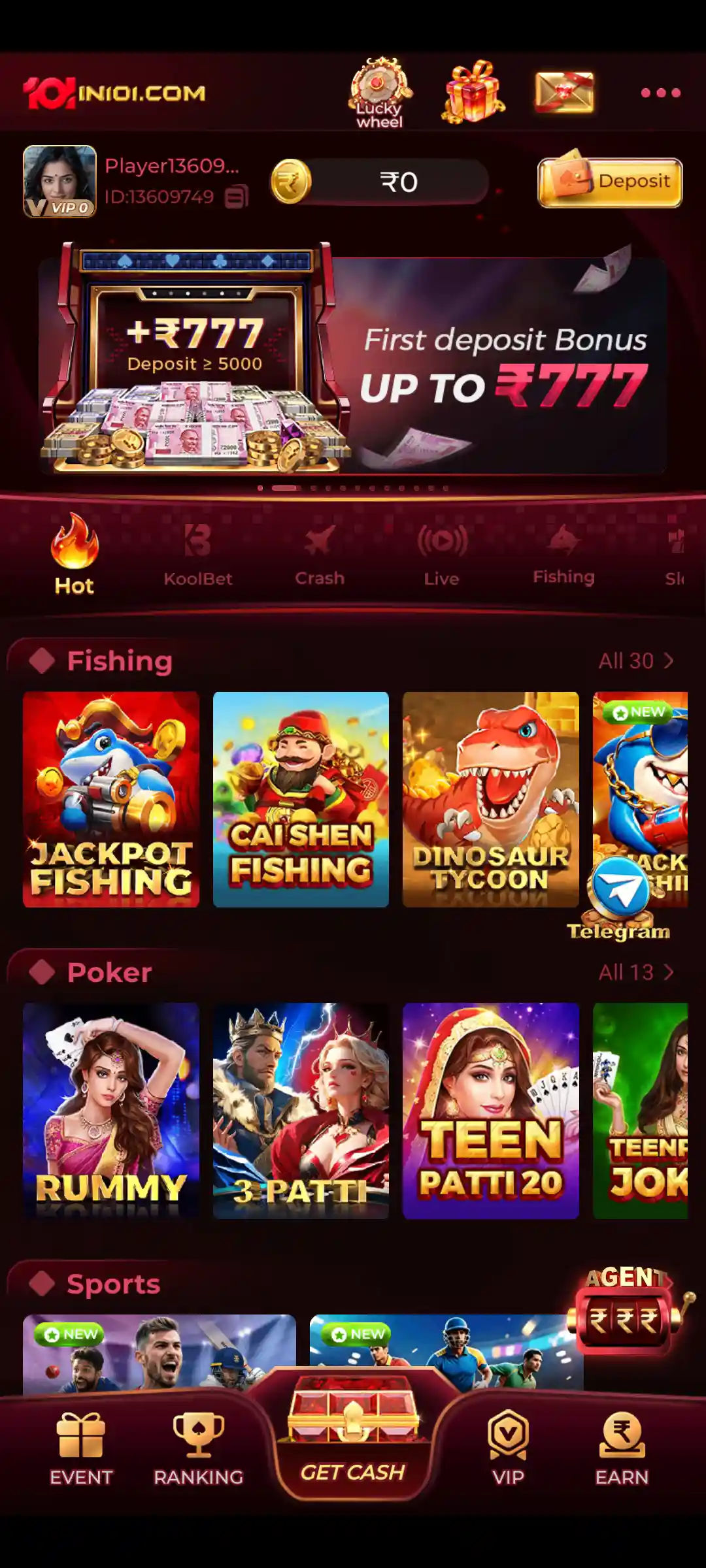 IN101 Game bonus rewards and app features
